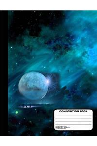 Outer Space Wide Ruled Composition Notebook 200 Pages 8 1/2 x 11 Inches