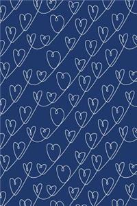 Bullet Journal Notebook White Scribbly Hearts Pattern 4