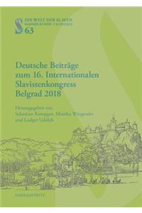 Deutsche Beitrage Zum 16. Internationalen Slavistenkongress Belgrad 2018