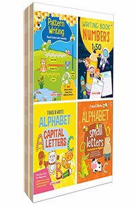 Writing Practice Books (Set of 4 Books) - Pattern Writing, Capital Letters, Small Letters, Numbers 1 to 50