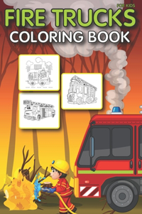 Fire Trucks Coloring Book For Kids