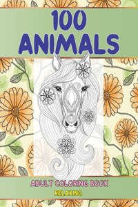 Adult Coloring Book Relaxing - 100 Animals