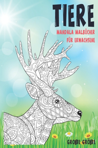 Mandala Malbücher für Erwachsene - Große Größe - Tiere
