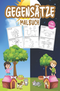 Gegensätze Malbuch für Kinder