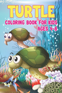 Turtle Coloring Book for Kids Ages 4-8