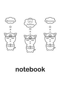 Om Three Cats Meditating Lined Notebook