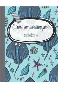 Cursive handwriting paper notebook