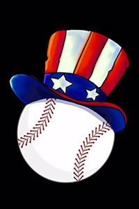 Funny baseball with uncle sam hat journal