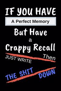 If You Have a Perfect Memory But a Crappy Recall Then Just Write the Shit Down
