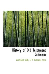 History of Old Testament Criticism