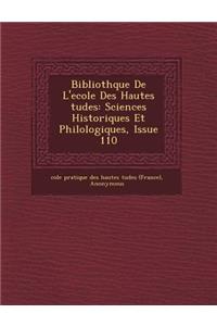 Biblioth Que de L'Ecole Des Hautes Tudes