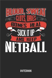 Blood Sweat clots dries. Shut up and keep Netball