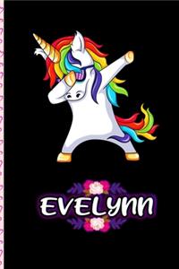 Evelynn - Dabbing Unicorn personalized named Notebook