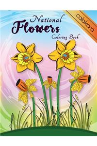 National Flowers Coloring Book