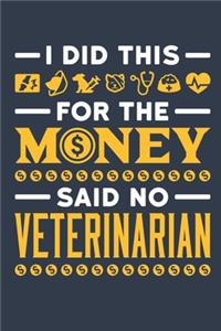 I Did This For The Money Said No Veterinarian