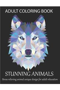 Adult coloring book stunning animals stress relieving animal unique design for adult reluxation