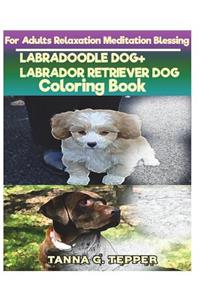 LABRADOODLE DOG+LABRADOR RETRIEVER DOG Coloring book for Adults Relaxation