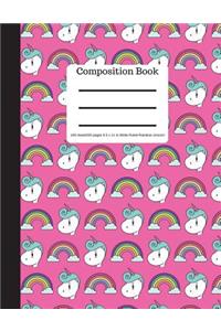 Composition Book 100 Sheet/200 Pages 8.5 X 11 In.-Wide Ruled-Rainbow Unicorn