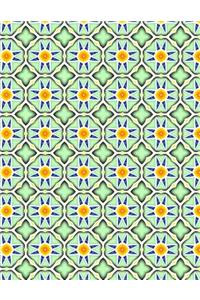 Flower Mosaic Tile Notebook - Wide Ruled