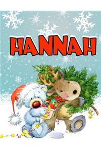 Hannah: Personalized Book with Name, Journal, Notebook, Diary, 105 Lined Pages, 8 1/2 X 11