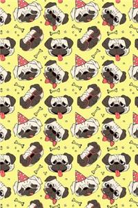 Bullet Journal Notebook Funny Pugs Pattern 2
