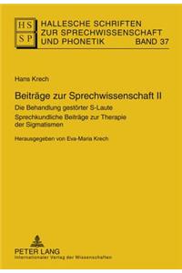 Beitraege Zur Sprechwissenschaft II