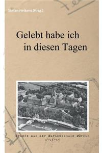 Gelebt habe ich in diesen Tagen