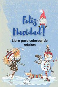 Feliz Navidad Libro de Colorear Para Adultos