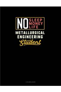 No Sleep. No Money. No Life. Metallurgical Engineering Student