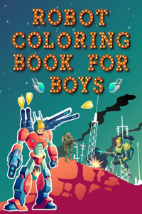 Robot coloring book for boys