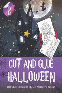 HALLOWEEN CUT AND GLUE 2 Toddler Scissors Skills Activity books