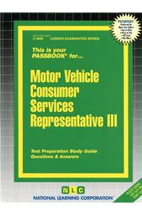 Motor Vehicle Consumer Services Representative III