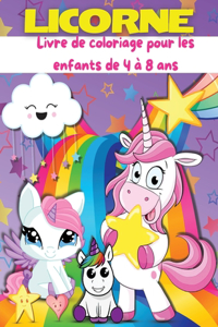 Livre de coloriage de licornes pour les enfants de 4 à 8 ans