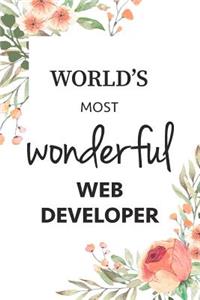 World's Most Wonderful Web Developer Notebook Gift Journal