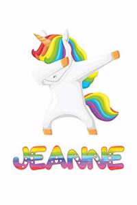 Jeanne: Jeanne 6x9 Journal Notebook Dabbing Unicorn Rainbow