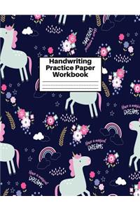 Handwriting Practice Paper Workbook