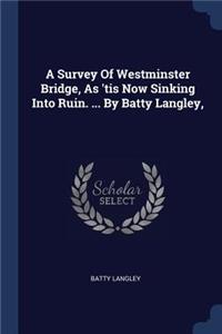 A Survey Of Westminster Bridge, As 'tis Now Sinking Into Ruin. ... By Batty Langley,