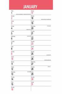 RED BLACK LARGE ENGAGEMENT A3 CALENDAR 2