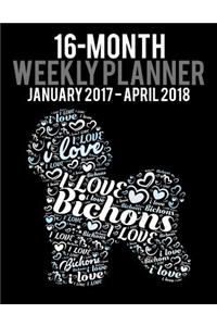 2017-2018 Weekly Planner - Wordcloud Bichon