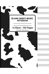 Blank Sheet Music Notebook - Cow Hide