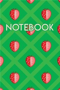 Notebook: Fruit Strawberry 110 Blank Lined College Ruled Journal