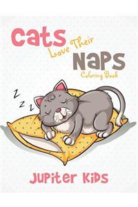 Cats Love Their Naps Coloring Book