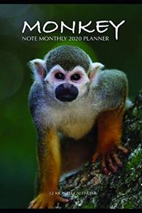 Monkey Note Monthly 2020 Planner 12 Month Calendar
