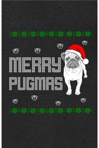 Merry Pugmas A5 Lined Notebook