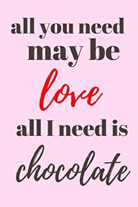All you need may be love, all I need is chocolate