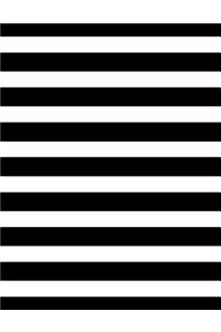 Stripes - Black 101 - Lined Notebook With Margins 8.5x11