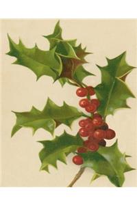 Vintage Christmas Holly Berries School Comp Book 130 Pages