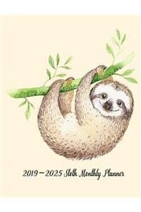 2019-2025 Sloth Monthly Planner