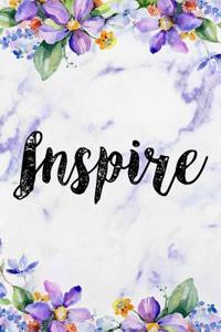 Inspire: Blank Lined Notebook Journal Diary Composition Notepad 120 Pages 6x9 Paperback Flowers