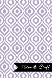 Notes & Stuff Lined Notebook With Thistle Purple Ikat Pattern Cover